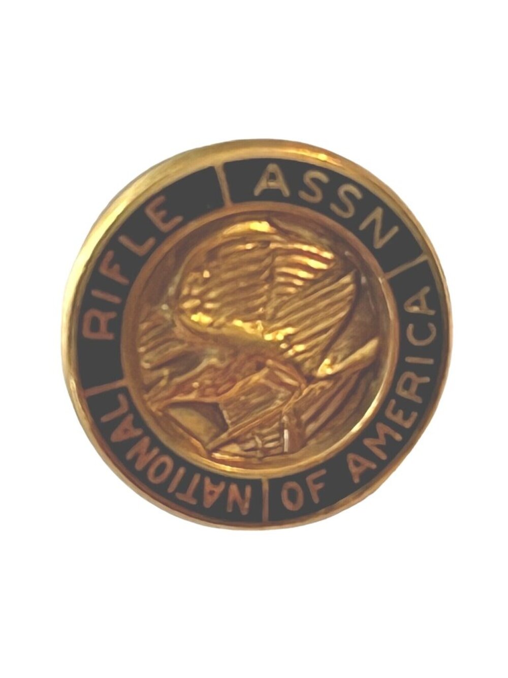 National Rifle Assn Of America Gold & Black Lapel Pin Patriotic Eagle Design